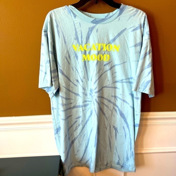 Princess Polly Blue Tie Dye Graphic Tee Shirt Dress Size 2 - Picture 1 of 4